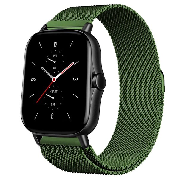 Magnetisk rem för Amazfit GTS/4/2/2e/GTS2 Mini/3/GTR 4/3/2/47mm 20mm 22mm metallnät Smartwatch Mesh Amazfit Bip 5-rem Olive 20mm