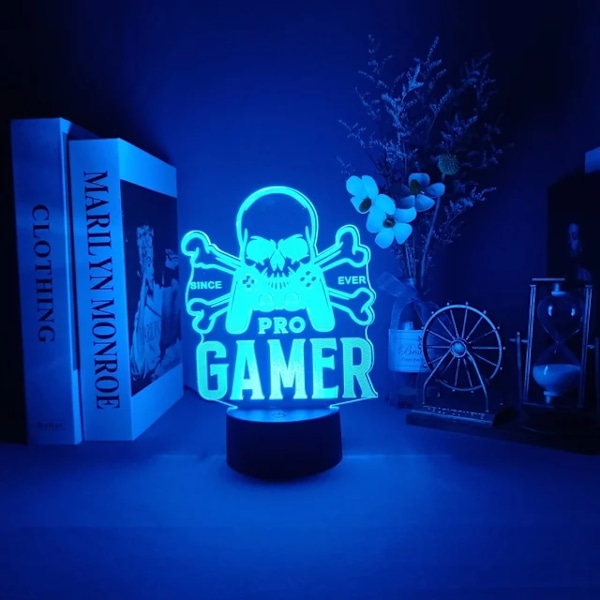 16 farver til XBOX-spil, der ændrer natlys, 3D akryl LED touch-bordlampe, atmosfære, rumdekor, illusionslampe til jul, 16 farver, revnet base