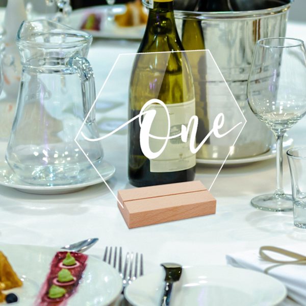 Hexagon akryl bordnummerskilte med holder Kit Event Festskilte Tilbehør til jul Baby Shower Party Dekoration null - A null - A