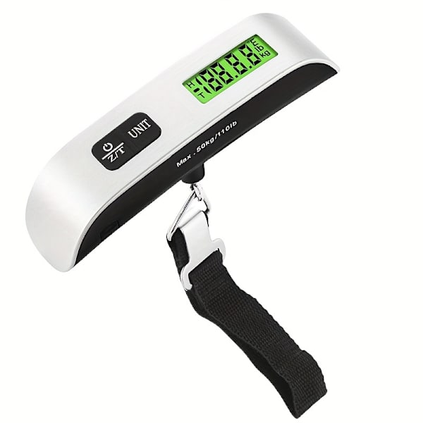 Kannettava vaaka, digitaalinen LCD-näyttö 110lb/50kg Elektroninen matkalaukku riippuva matkalaukku painaa Hook Style