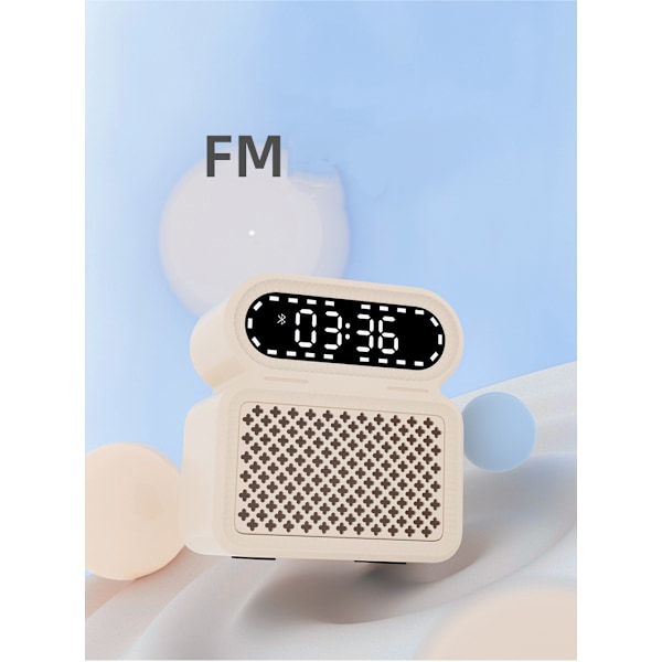 FM-klockradio med Bluetooth-högtalare, väckning till alarm eller radio