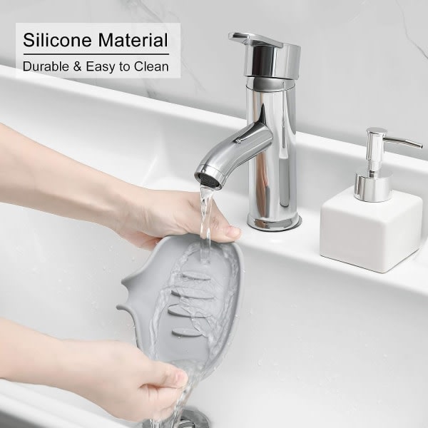 Badskål i silikon, tvålhållare för dusch med avloppsbricka SQBB