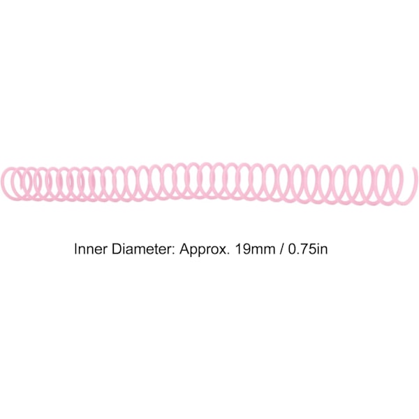 Spiralbundna spolar, 20 stycken, spiralbundna plastspolar, 19 mm, 3/4 tum innerdiameter, 30 hål, spiraler för A4 och A5 anteckningsböcker (rosa) ROSA
