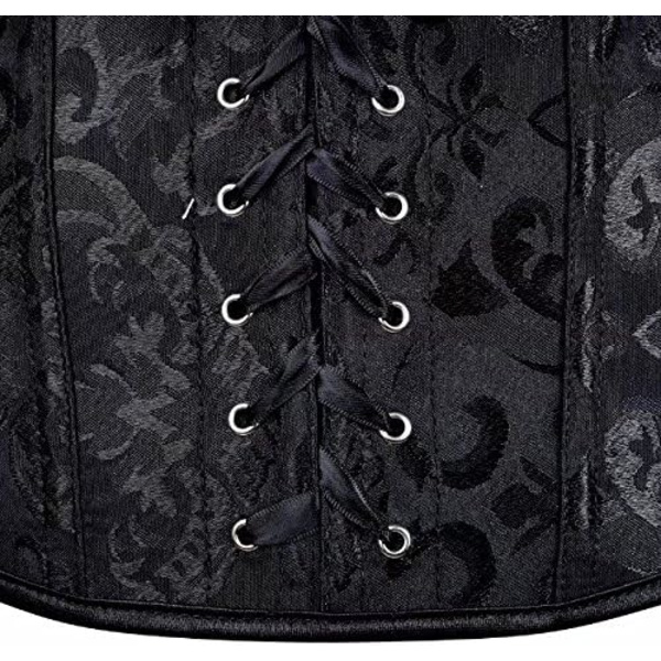 Naisten korsetit Overbust Bustier Top Gothic Sexy Olkapää Musta6806 2XL Black6806 2XL