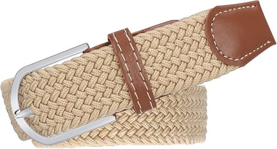 1 stk. khaki elastisk vevd belte, moderne elastisk vevd