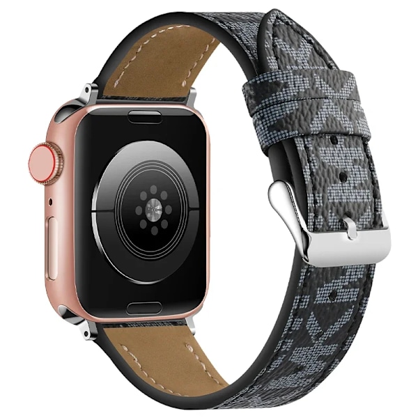 Klokke som er kompatibel med Apple Watch-reim 38 40 mm 41 mm 42 mm 44 mm 45 mm, klassisk rem med designerretro skinnrem H 42mm 44mm 45mm 49mm