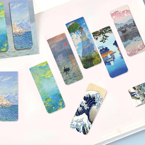 4 kpl Maailmankuuluja Maalausmagneetti Kirjanmerkkejä Retro Van Gogh Tähtitaivas Lukemisen Kirjanmerkkejä Kirjepaperia Koulutoimistotarvikkeita 1
