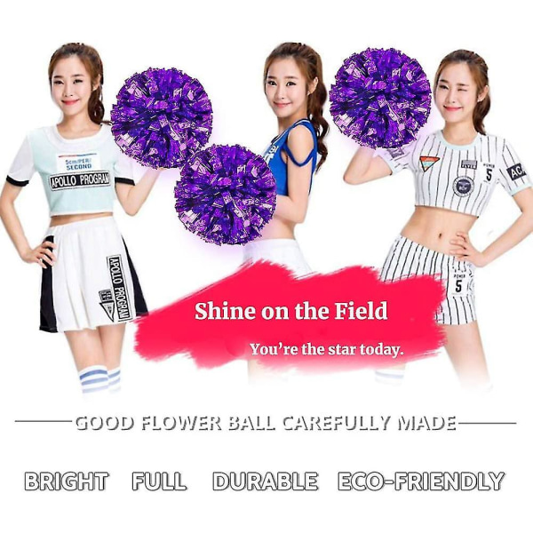 4st metallfolie cheerleading pumps, premium cheerleader pumps kit, jublande hand blommor 9,8 tum Xuanshang