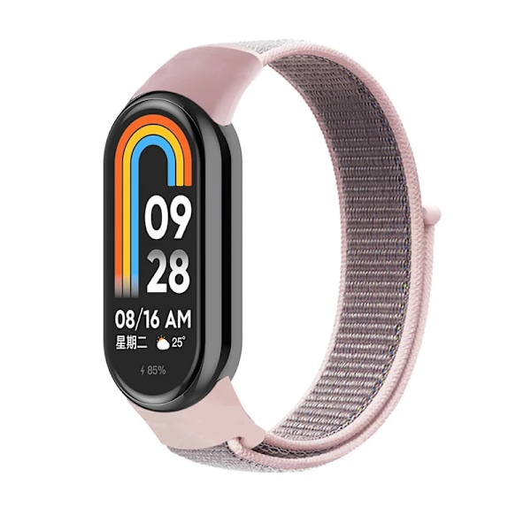 Nylon för Xiaomi mi Band 8 Armband Mjukt armband Smart Replacement Sport loop Armband för Mi Band 8 NFC Bälte Armband Pink sand 05 For Mi band 8