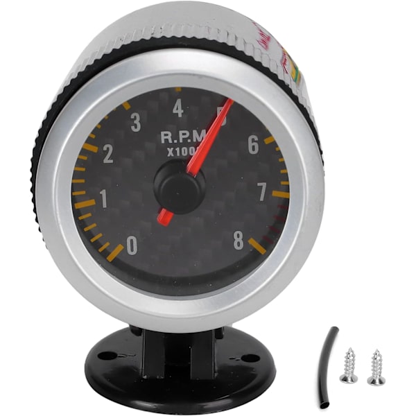 Varvräknare Varvräknare, Varvräknare 52 Mm/2,05 Tum 0‑8000 Rpm Kolfiberpanelspekare 12V Universal för 4 6 8-cylindriga Motorer SUV