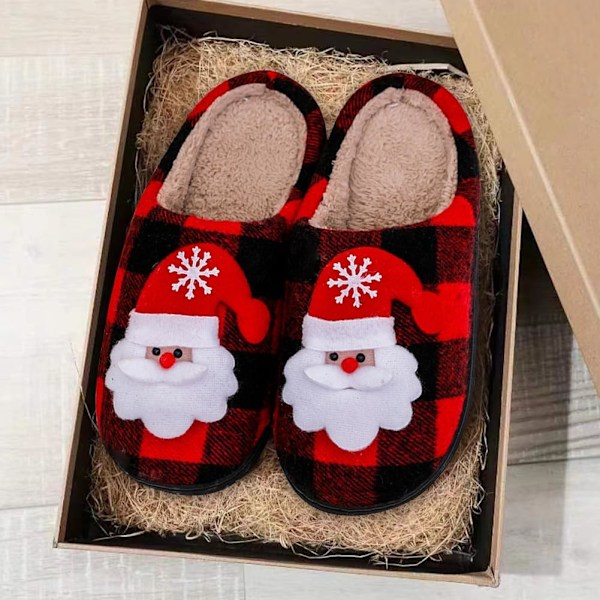Plushtofflor med älgmotiv för män och kvinnor Santa Claus G 40/41 EU