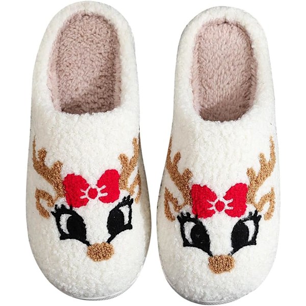 Plussjulekopper for kvinner og menn, elg soverom design White pure K 42/43 EU
