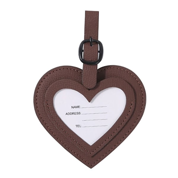 2 kpl Sydän Matkatavaralappu Anti-Lost Bagage Tagit RUSKEA Brown
