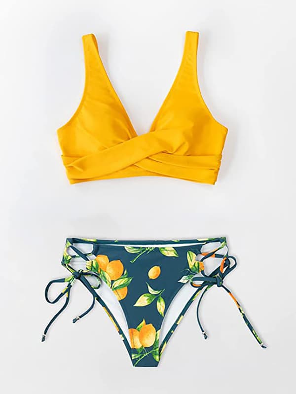 Bikiniset med elegant korsad design för dam