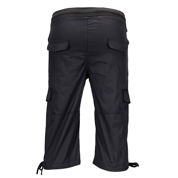 Naisten suorat lahkeet Cargo-housut yksiväriset pohjat Musta 3XL Black 3XL