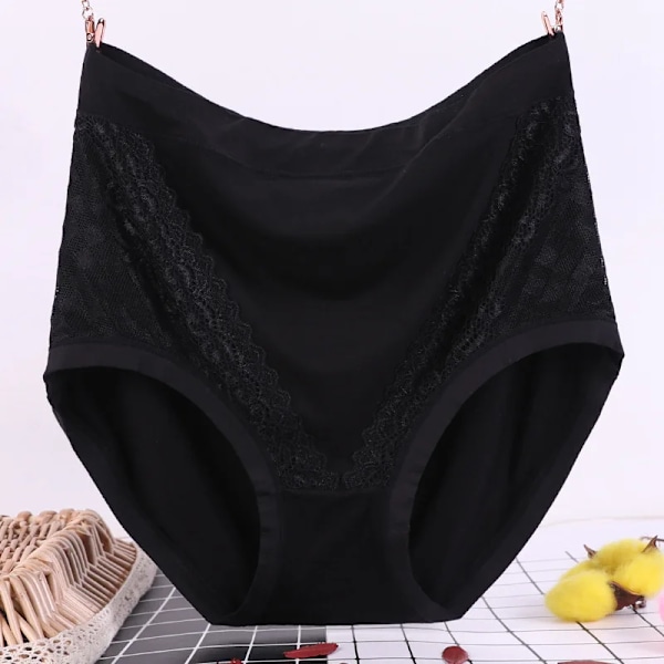 3 st/förpackning Kvinnor Hög Midja Trosor Kvinnliga Underkläder Modal Spets Andas Bekväma Underkläder Moder Medelåldern Kläder Ljus Rosa (3 st) XL  45-57,5 kg