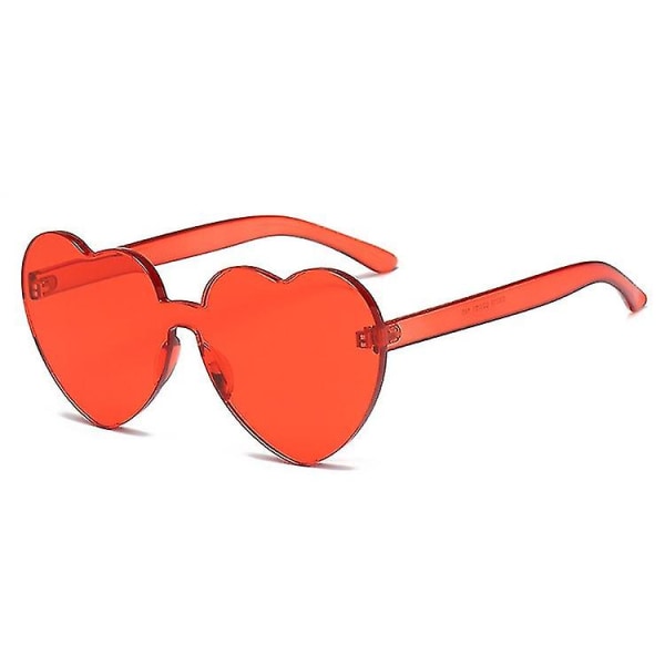 Heart Shape Rimless Uv400 solglasögon för kvinnor