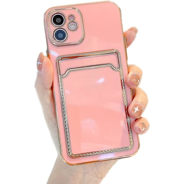 Plånbok Iphone 12 Pro Max Case Med Korthållare,ROSA