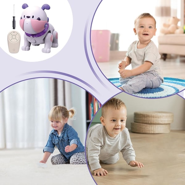 Interaktiv Syngende Robothund, Smart Leke for Jenter og Gutter, Kognitiv Ferdighetsutvikling Purple