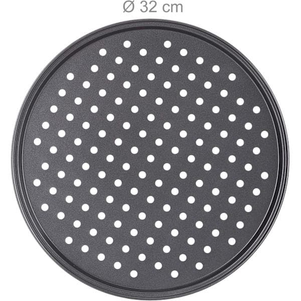 Sett med 2 pizzabrett, runde perforerte non-stick—maks