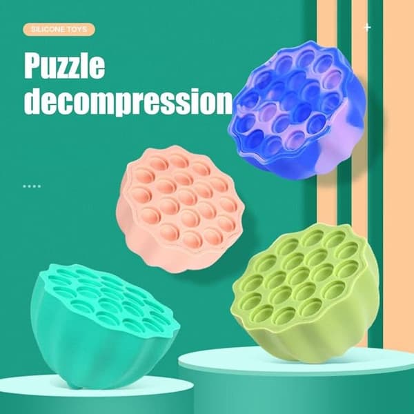 Lotus Push Bubble Sensorisk Fidget Legetøj Silikone Stress Relief Legetøj-max