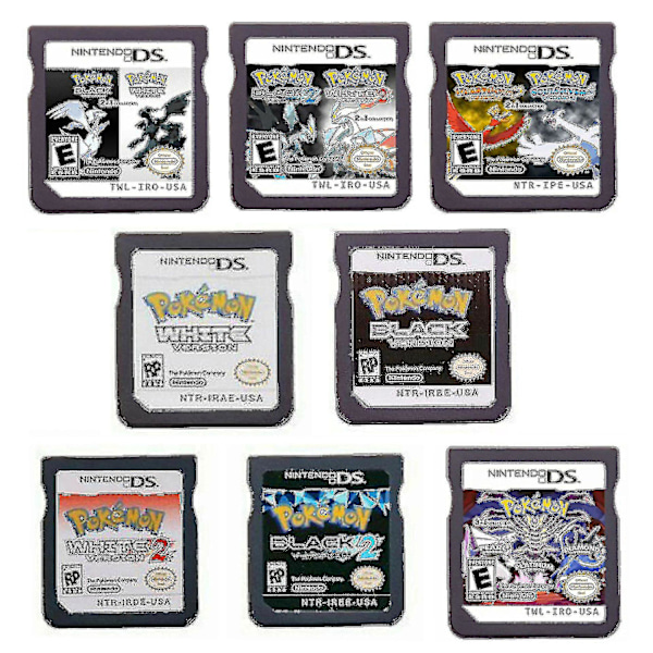 Videospilkassette Nds Spilkonsolkort Ds 2ds 3ds Guld Soul Silver Sort Hvid 2 I 1