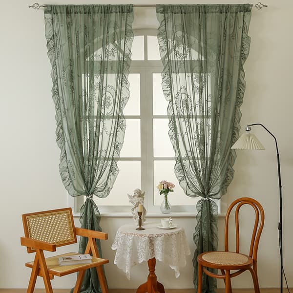 Beige Lace Curtains 2 pcs White White 140*160cm