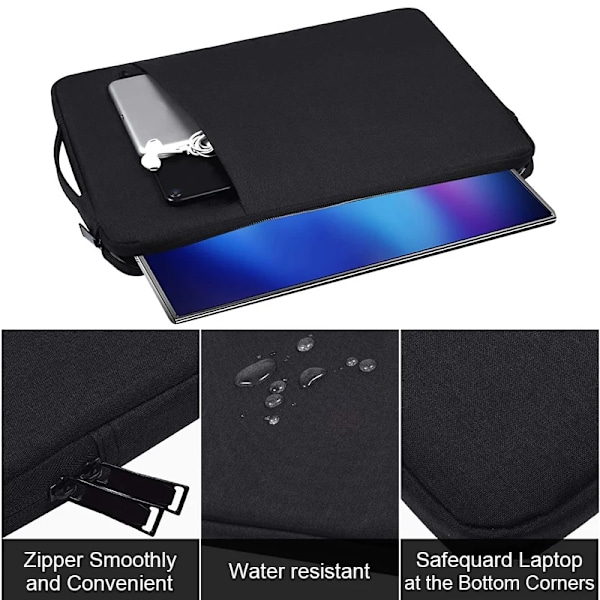 Laptopfodral Case 13, 13,3, 14, 15, 15,6 15,4 tum för Macbook Pro Air Vattentätt Notebook- cover Lenovo ASUS Huawei-väska Mörkgrå För 15,6 tum