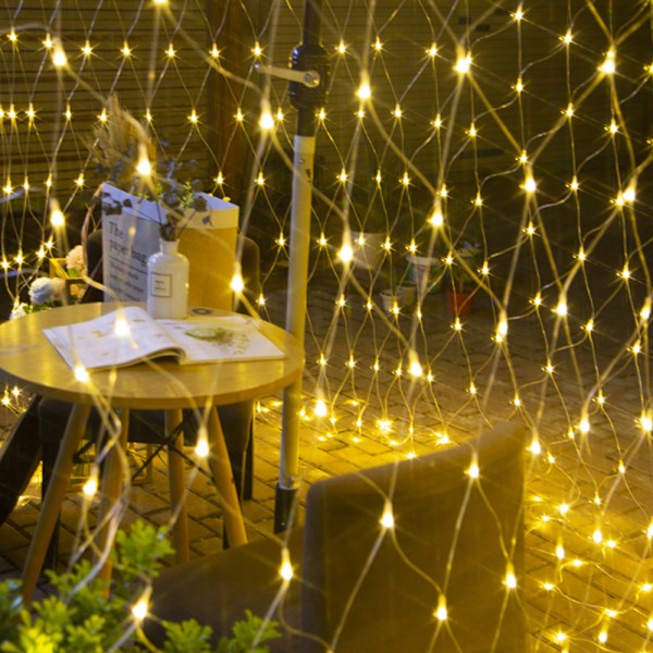 Net Lights Hage Mesh Lights 1.5*1.5m 96 Led Fairy Light Net Lights Varm Hvit Net Lights for Holiday European