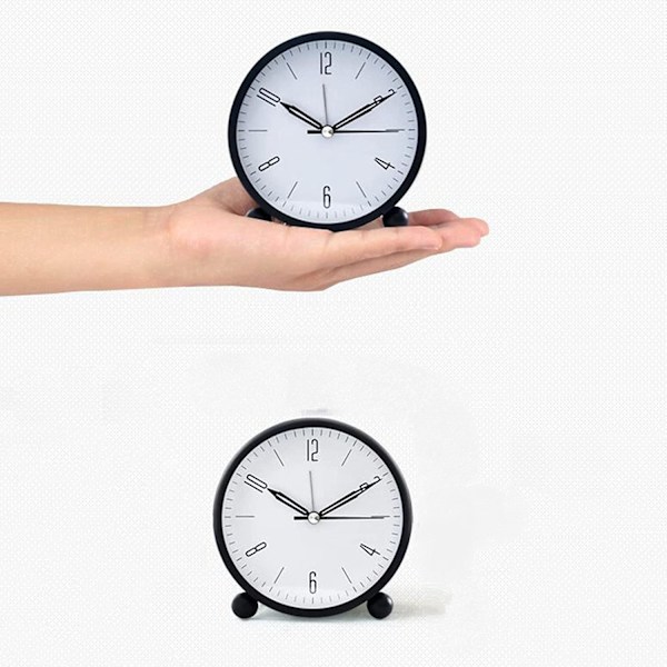 Klocka Skrivbord Ljus Liten Alarm Studenter Använd Mute black black