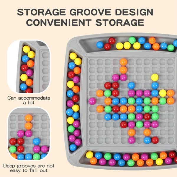Rainbow Ball Duel Brettspill - Klassisk Strategispill for Barn (175 Perler) Gray 175 beads