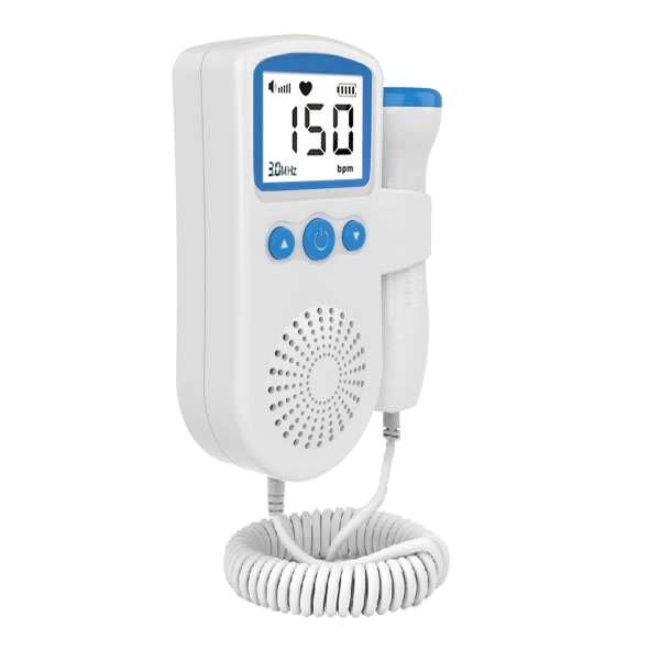 SQBB Blue Home Fetal Doppler, Baby Heartbeat Doppler Pocket Heart Monitor för graviditet och Test Clear