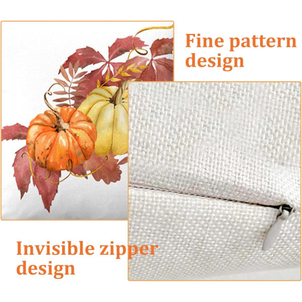 18x18 2kpl Kin Maple Leaves Autumn Pillow Covers dragkedja Thanksgiving Säsongskudde för soffan Bädd 3 Höstkudde omslag 3