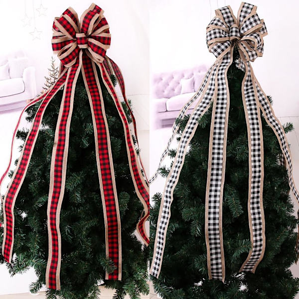 Julrosett, dekoration, stor julgran, rosett, julgransprydnad, för juldekoration, röd julrosett, julkrans, julgran, hängande dekoration Svart