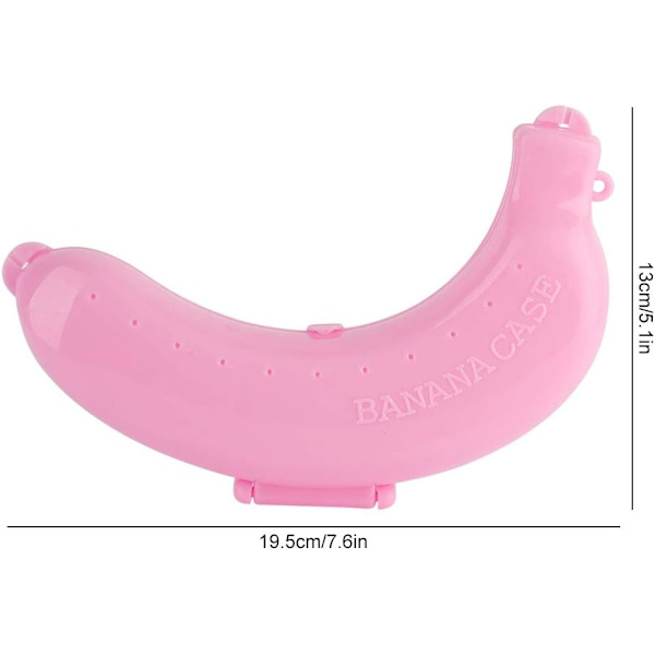 Söt 3 färger frukt banan skyddande låda hållare fodral lunchbehållare förvaring (roseate) Roseate