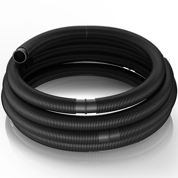 Svart poolslang – 6 m lång, Ø 32 mm – Flytande solslang med förformade sektioner – 165 g/m – Solsugslang