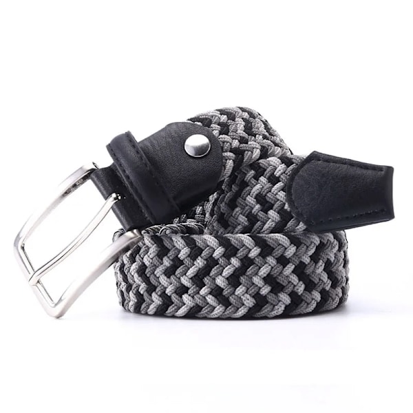 Stretchcanvas läderbälten för män Kvinna Casual Stickad Vävd Militär Taktisk rem Man Elastiskt Bälte för Byxor Jeans Style F