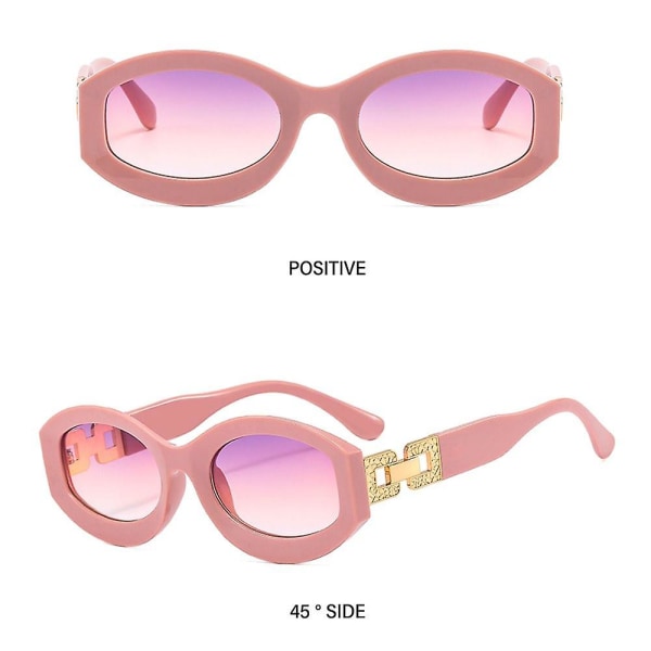 Vintage ovala solglasögon Kvinnor 2023 Trend Nytt mode Metallkedja Solglasögon Eleganta glasögon Mode utomhuscyklingskydd