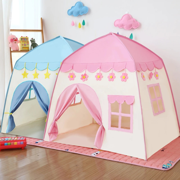 Lasten teltti Sisä- ja ulkotiloihin Peli Puutarha Tipi Prinsessalinna Taittuva Cubby Leikkikalu Teltta Enfant Huone Talo Teepe E Leikkimökki sininen
