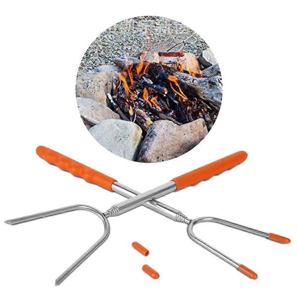 5 stk. Teleskopiske grillgafler i rustfrit stål til lejrbål Marshmallow_max