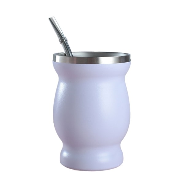 300ml 304 rostfritt stål Mate Cup, Sydamerikansk Pot Belly White 300ml