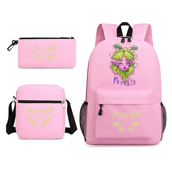 Melanie Martinez Skriv Ut Ungdoms Ryggsäck Set Studentskole Väska Axelpåse Pencil Case 3-Stycke Sett Blue Star 16 inches