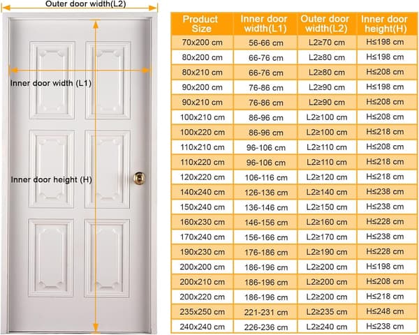 Myggenet Magnetdør 100x230cm, Sort-max