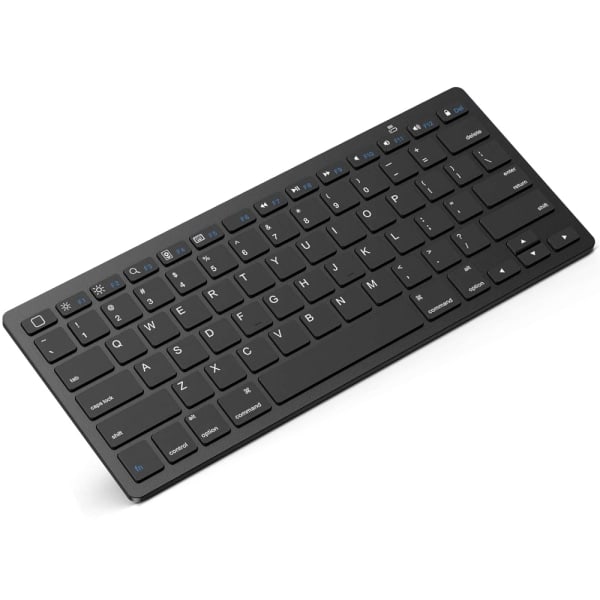 CQBB Tunt trådlöst tangentbord, 2,4 GHz 78 tangenter Trådlöst minitangentbord med USB mottagare-svart
