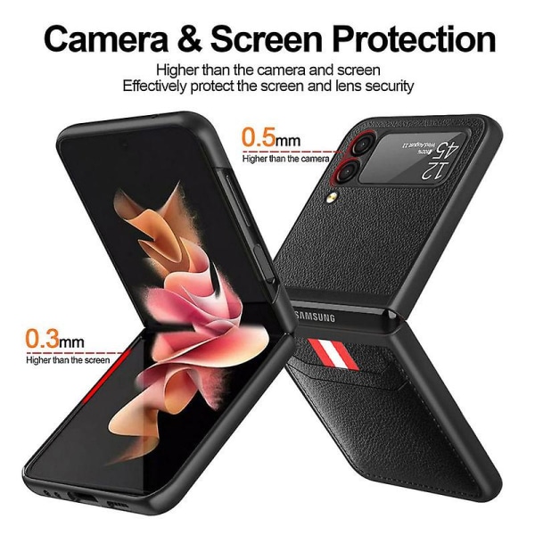Läderplånbokskort Fackhållare Case För Samsung Galaxy Z Flip3