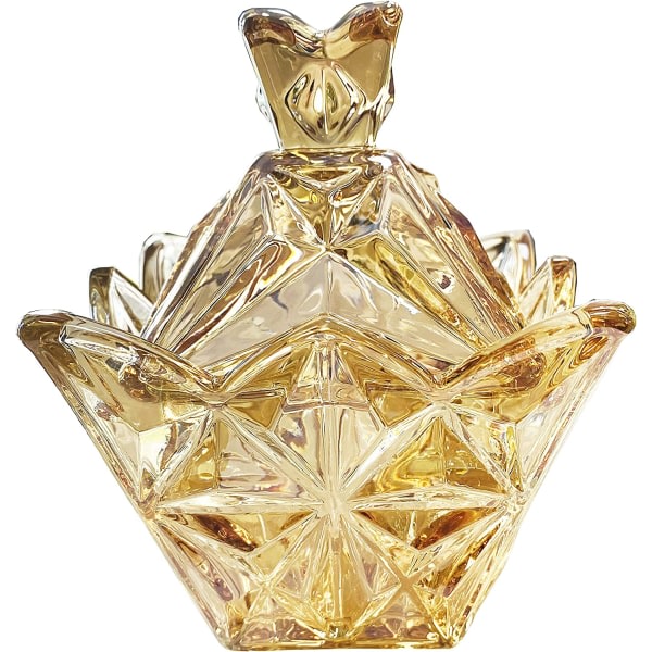 CQBB Kunglig präglad apotekarburk i klart glas med lock, godisburk Crown