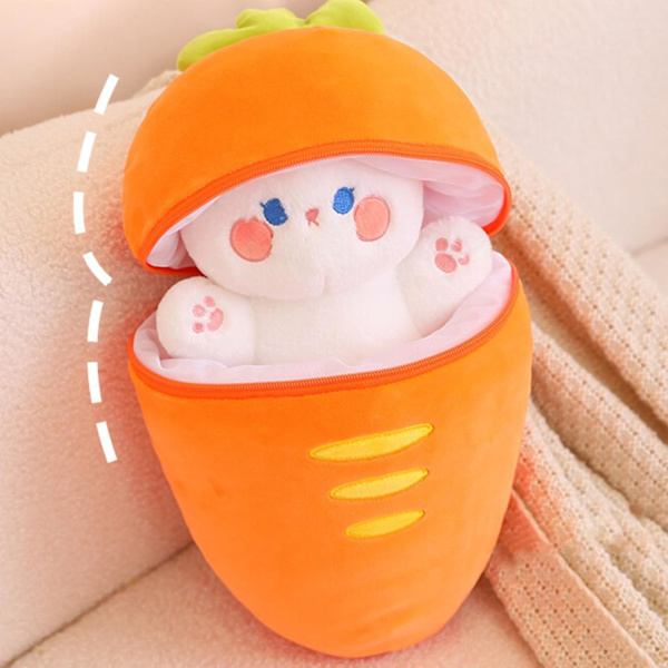 Kawaii mansikkapupu pehmo u2013 käännettävä porkkanatyyny, jänis, pehmolelu pojille ja tytöille Gul kanin