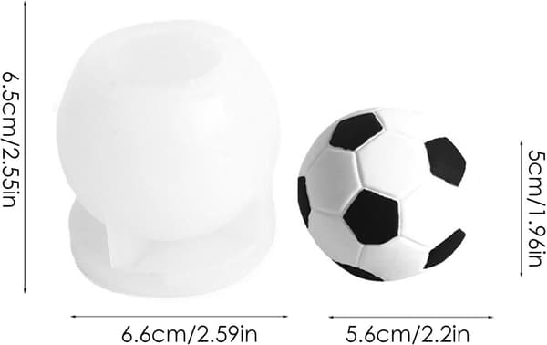 Fotballformet Silikonlysform, Lysformer for Lys og Sjokolade