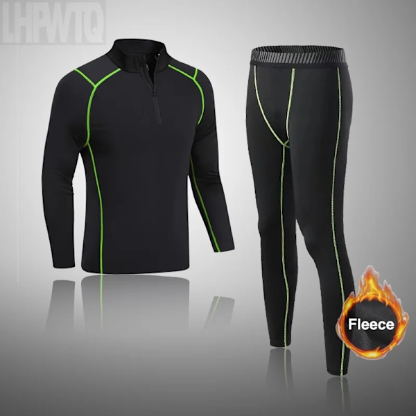 Miesten urheilualusvaatteet Fleece Thermal Compression -pitkät housut Hiihtopohja Kerros Harjoitushaalari Lapset Talvi Thermal Underwear Juoksusetti B-setti S