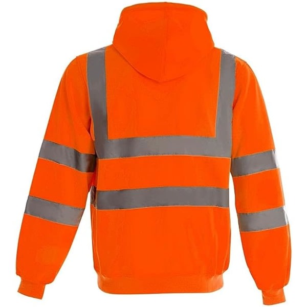 SQBB Hoodie med reflekterande dragkedja för Hi Vis Workwear (orange, L)
